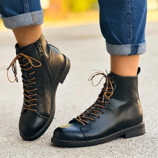 Czarne płaskie botki damskie Vinceza 58175 - Botki damskie - miniaturka - grafika 1