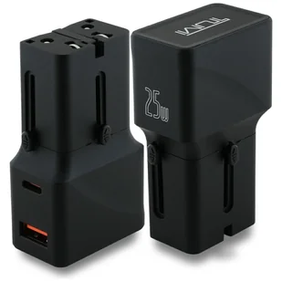 Ładowarka sieciowa TUMI Travel Adapter 25W USB-C / USB-A czarny - Ładowarki do telefonów - miniaturka - grafika 1
