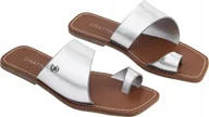 Klapki i japonki damskie - Chattawak Damskie Buty Srebrne Klapki Casual na Lato 39 J_a - miniaturka - grafika 1