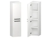 Szafki łazienkowe - Słupek Łazienkowy ATH 35 cm 2D Lewy - Biały Mat - Uchwyty Czarne Matowe - miniaturka - grafika 1