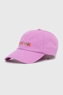 Czapki damskie - Billabong czapka z daszkiem bawełniana kolor różowy z aplikacją - grafika 1