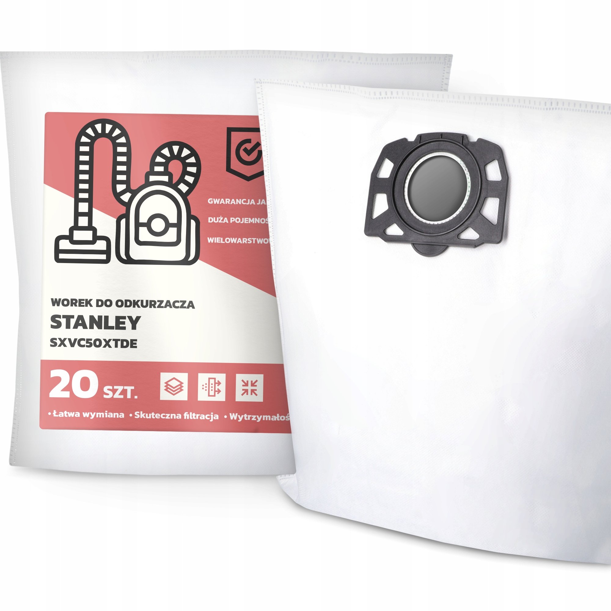20x Worek do Odkurzacza Stanley SXVC50XTDE Syntetyczny Flizelinowy Worki G9