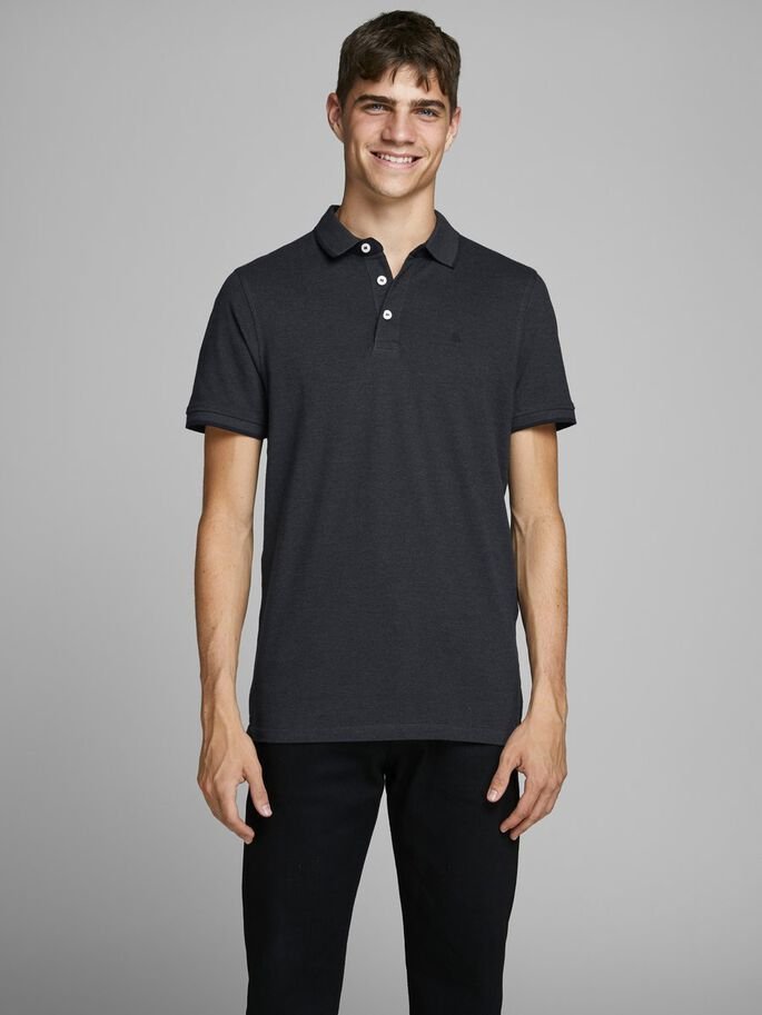polo uomo jack and jones 12136668 paulos dark grey melange