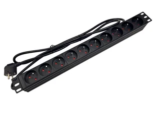 Listwa zasilająca 19" 230V - 10 gniazd (typu E - CEE 7/5), kabel 1,8m CEE 7/7 ALANTEC - Akcesoria do serwerów - miniaturka - grafika 1