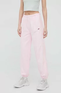 Spodnie damskie - Tommy Hilfiger spodnie dresowe damskie kolor różowy z nadrukiem - grafika 1