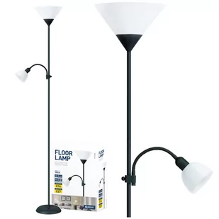 Platinet Lampa podłogowa FLOOR LAMP E27+E14 BLACK [45178] PFLF066B - Lampy stojące - miniaturka - grafika 1
