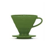 Zaparzacze i kawiarki - Ceramiczny dripper HARIO V60-02 + 40 szt. filtrów | CIEMNY ZIELONY - miniaturka - grafika 1