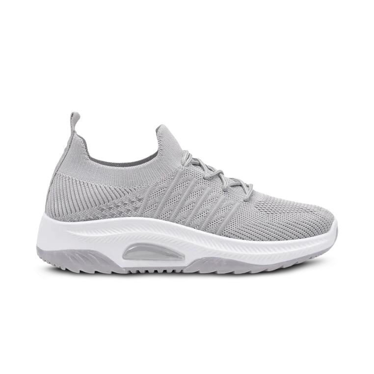 Damskie trampki slip on casualowe buty tekstylne komfortowe trenerzy mama szary rozmiar 39