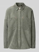 Kurtki damskie - Bluzka sztruksowa o kroju relaxed fit z kieszeniami na piersi model ‘JANINE-RAI’ - miniaturka - grafika 1