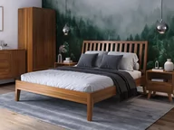 Łóżka - Łóżko drewniane bukowe 180x200 Beskid 01 dąb rustikal - miniaturka - grafika 1