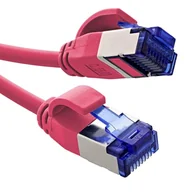 Kable miedziane - InLine® Kabel krosowy Slim, Cat.6A, S/FTP, TPE (LSZH) elastyczny, PoE, miedź (CU), LAN, Ethernet, kabel sieciowy, RJ45 Gigabit, magenta, 1 m, 74901M - miniaturka - grafika 1