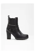 Botki damskie - bonprix Botki Mustang czarny - miniaturka - grafika 1