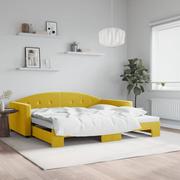 Łóżka - Sofa rozsuwana, żółta, 100x200 cm, aksamit Lumarko! - miniaturka - grafika 1