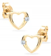Biżuteria dla dzieci - ZŁOTE KOLCZYKI SERCA SERDUSZKA 333 CYRKONIA - miniaturka - grafika 1