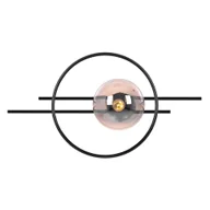 Lampy ścienne - Czarna lampa ścienna z bursztynowym kloszem K-5345 z serii CORSA - miniaturka - grafika 1