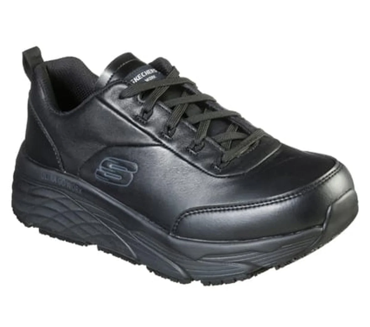 Skechers Męskie buty Max Cushioning Elite Sr FilchnerHealth Care Professional, Czarna skóra syntetyczna, 45 EU
