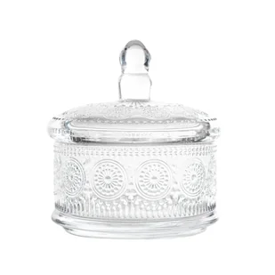 Cukiernica Pojemnik na cukier Słoik na przyprawy Szklany słoik BARREL Szkło z pokrywką 13 x 9,5 HOMLA - Cukiernice - miniaturka - grafika 1