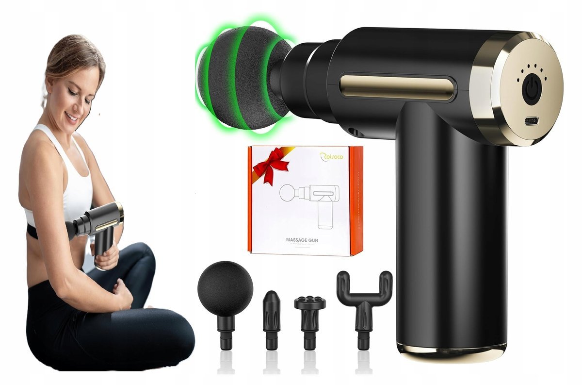 Pistolet Do Masażu Massage Gun Masażer Do Pleców Stóp i Ciała 6 Biegów