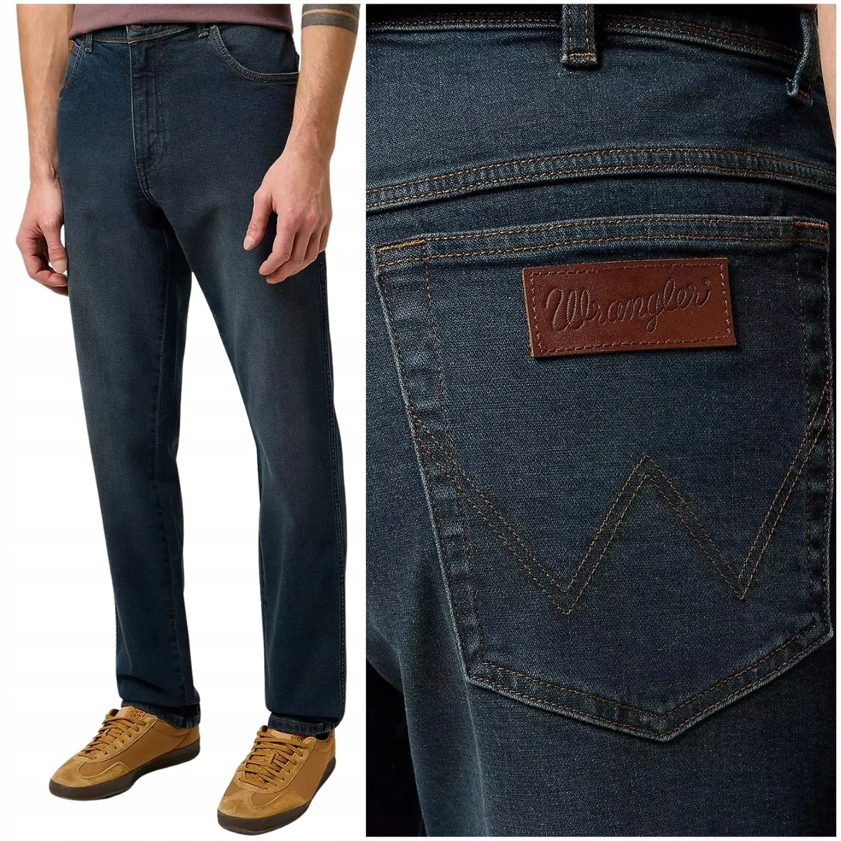 Wrangler Texas Slim Ashley lekko dopasowane czarne spodnie jeansowe W32 L34