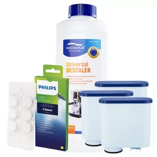Zestaw Philips Saeco - AL-Clean 3szt, Uniwersalny Odkamieniacz 500ml, Philips CA6704/10 Tabletki Czyszczące - Akcesoria i części do ekspresów do kawy Zestaw Philips Saeco - AL-Clean 3szt, Uniwersalny Odkamieniacz 500ml, Philips CA6704/10 Tabletki Czyszczące - Akcesoria i części do ekspresów do kawy - miniaturka - grafika 1