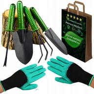 Grabie i motyki - ZESTAW NARZĘDZI OGRODNICZYCH OGRODOWYCH ŁOPATKA GRABIE PAZURKI + RĘKAWICZKI - miniaturka - grafika 1