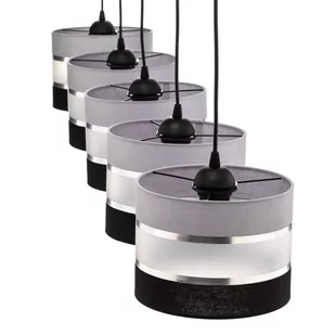 Lampa wisząca Helen szaro-srebrna belka 5-pkt. - Lampy sufitowe - miniaturka - grafika 2
