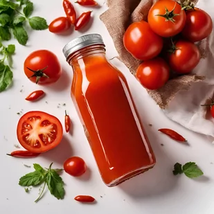 Sok z polskich pomidorów, z solą, oliwą z oliwek i pieprzem cayenne - 1L - Soki i napoje niegazowane - miniaturka - grafika 1