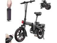 Rowery elektryczne - Rower elektryczny DYU A5 - 48 V 7,5 Ah - Silnik 250 W - Opony 14 cali - Wymienna bateria - Inteligentny wyświetlacz LCD - Składany - Czarny - miniaturka - grafika 1