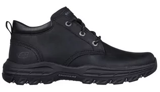 Buty zimowe męskie - Buty zimowe męskie Skechers KNOWLSON RAMHURST półbuty ze skóry naturalnej czarne (204921-BLK) - grafika 1