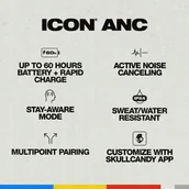 Słuchawki - Słuchawki Skullcandy Icon ANC noise cancelling headphones, white - miniaturka - grafika 1