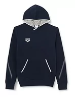 Bluzy męskie - ARENA Męska bluza z kapturem Team Line Youth Fleece Long Sleeve Hoodie Cardigan Sweater, niebieski morski, 16 - miniaturka - grafika 1