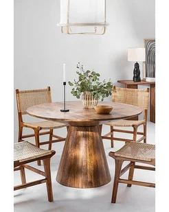 Stół Drewniany Stół Okrągły Gargano Brązowy 120 cm - Stoły - miniaturka - grafika 1