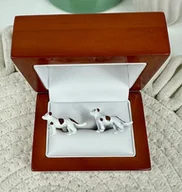 Spinki do mankietów i krawatów - SPINKI DO MANKIETÓW koszuli mankietu pies piesek - miniaturka - grafika 1