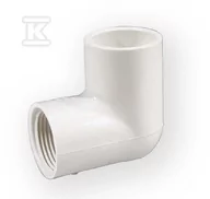 Łączniki, trójniki, kształtki - Nibco Kolano z gwintem nakrętne KW/GW PVC-U 1/2" - miniaturka - grafika 1