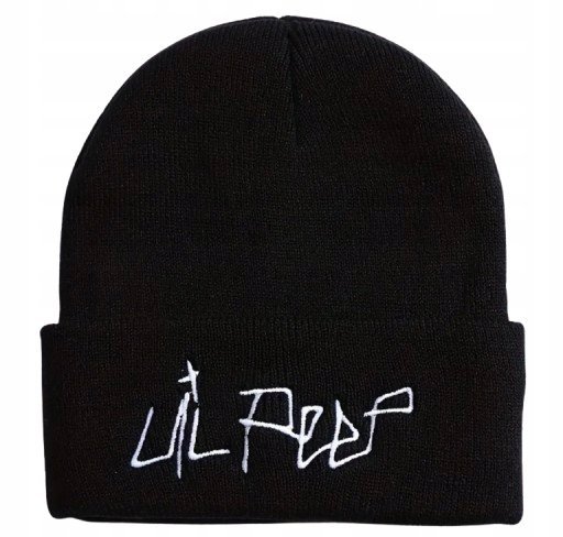 Czapka Beanie Lil Peep Napis Fan Czarna Uniwersalna Muzyczny Prezent Y2K