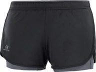 Spodnie sportowe damskie - Salomon Spodenki Agile 2in1 Short W Black/Ebony C12735 - miniaturka - grafika 1