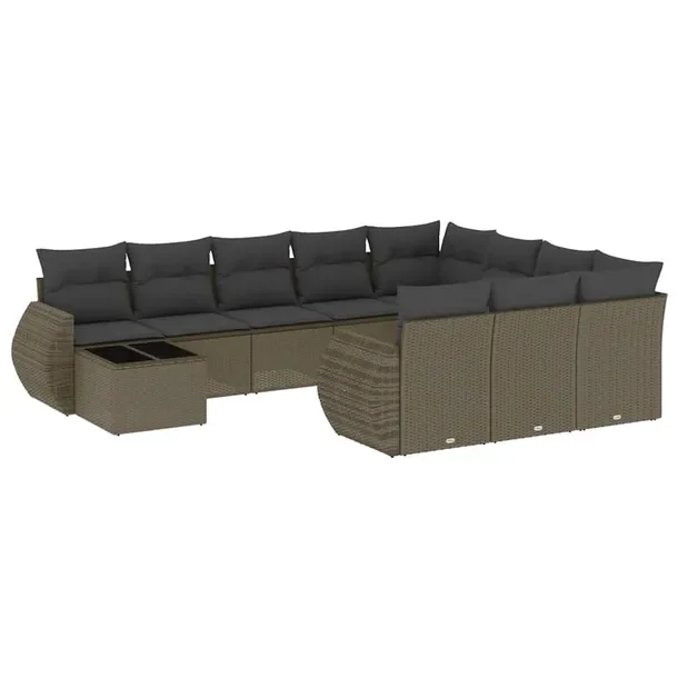 Modułowy zestaw mebli ogrodowych jasnoszary rattan PE, 62 x 62 x 69 cm