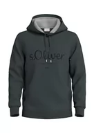 Bluzy męskie - s.Oliver Sales GmbH & Co. KG/s.Oliver Męska bluza z logo z kapturem, szary, XXL - miniaturka - grafika 1