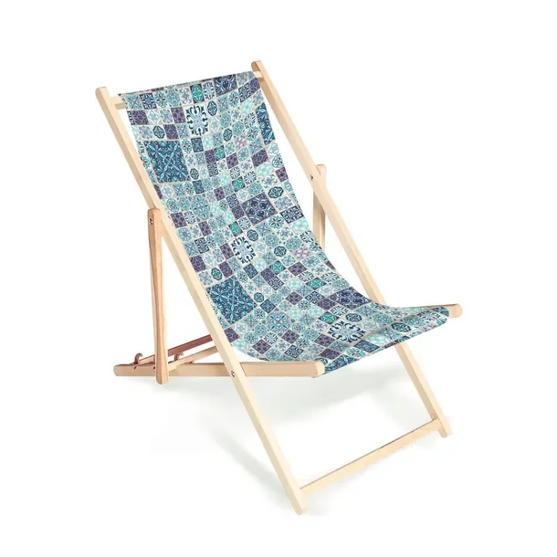 Drewniane leżaki turystyczne Piękny patchwork