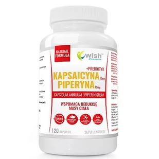 WISH WISH Kapsaicyna 10mg+Piperyna 10mg 120caps - Spalacze tłuszczu - miniaturka - grafika 1