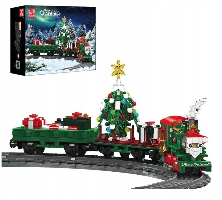 KLOCKI KOLEJKA ŚWIĄTECZNA POCIĄG Z CHOINKĄ MODEL 922 el. MOULD KING 12039