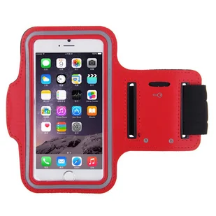 Opaska premium na ramię 4,7 " do biegania czerwona/czarna - Etui i futerały do telefonów - miniaturka - grafika 1