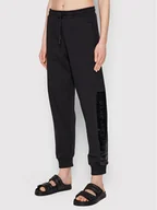 Spodnie sportowe damskie - Calvin Klein Jeans Spodnie dresowe J20J217785 Czarny Regular Fit - miniaturka - grafika 1