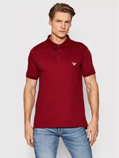 Koszulki męskie - Emporio Armani Polo 211804 2R461 02175 Bordowy Regular Fit - grafika 1