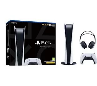 Sony PlayStation 5 Digital (PS5) - słuchawki PULSE 3D (biały) - Konsole Playstation - miniaturka - grafika 1