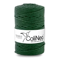 Półfabrykaty do biżuterii - ColiNea/Sznurek bawełniany z bawełnianym rdzeniem, pleciony, 5mm, 100m, butelkowa zieleń - miniaturka - grafika 1