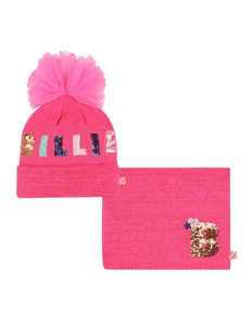 Billieblush Komplet czapka i komin U20611 Różowy - Czapki dla dzieci - miniaturka - grafika 1