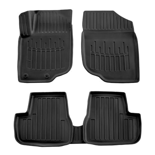 SCOUTT Gumowe maty podłogowe 3D kompatybilne z 207 2006-2014, wysoka krawędź, czarne, antypoślizgowe, na wszystkie pory roku