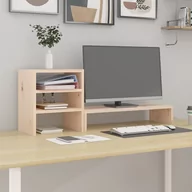 Akcesoria do monitorów - vidaXL Podstawka na monitor, 81x20x30 cm, lite drewno sosnowe - miniaturka - grafika 1