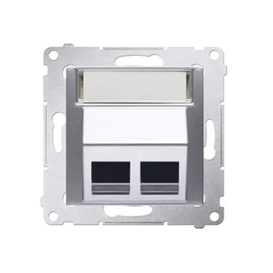 Kontakt Simon Adapter gniazd keystone podwójny skośny Simon 54 srebrny mat - Inne akcesoria elektryczne - miniaturka - grafika 1